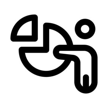 Pie Chart Analyzer Icon Informative Outline for Data and Business Insights vector