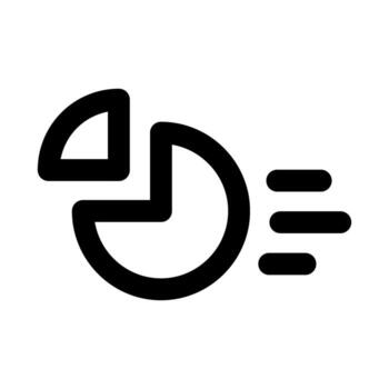 Running Pie Chart Icon, Dynamic Outline for Data and Analytics. vector