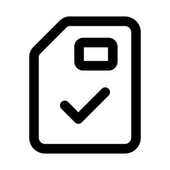 archivo aceptado íconos con plano mínimo contorno diseño para aprobación, documento, y éxito vector