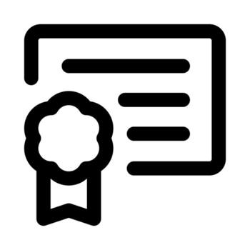Certificate Symbolic Icon Minimal Flat Outline for Achievement and Recognition vector