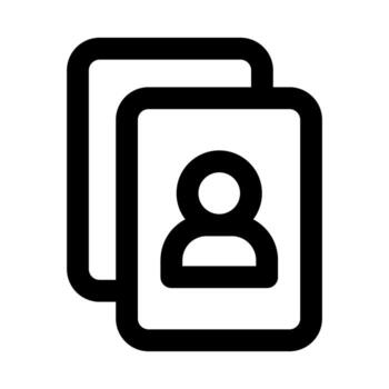 Employee ID Card Icons with Minimalist Outline Design for Identification and Office Use vector