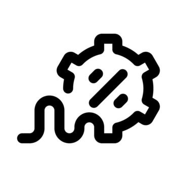 Gear Flow Icon, Functional Outline for Process and System Management. vector