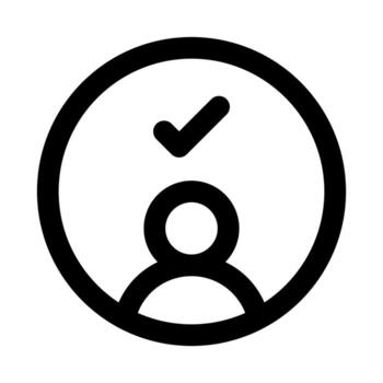 Approved User Icons with Flat Minimal Outline Design for Access, Verification, and ID vector