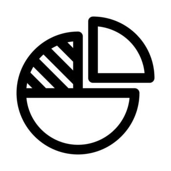 moderno tarta gráfico icono mínimo plano contorno para datos y analítica vector