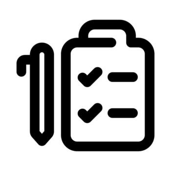 mínimo portapapeles bolígrafo icono moderno contorno para escritura y documento Tareas vector