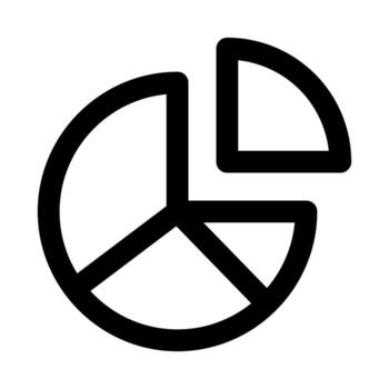 Pie Chart Icon, Informative Outline for Data and Analytics. vector
