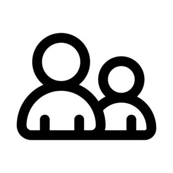 User Group Icon Connected Outline for Team and Community Interaction vector