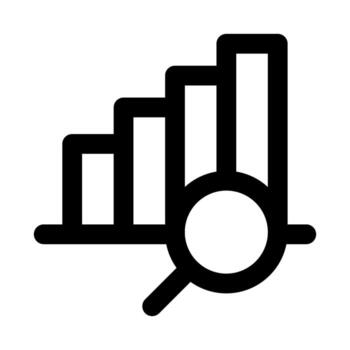 avanzado datos analizador icono mínimo plano contorno para perspectivas y métrica vector