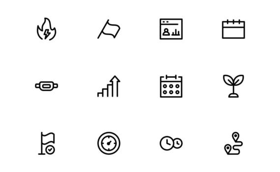 Professional Running and Speed Icons with Flat Minimal Outline Design for Athletic Motion vector