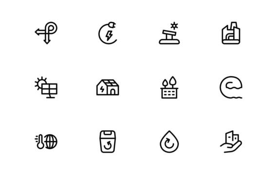 solar y verde energía íconos con preciso línea Arte para solar poder generación, sostenible energía proyectos, y verde electricidad supervisión en digital tableros de instrumentos. vector