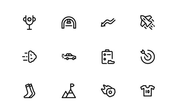 Running and Speed Icons with stylish minimal design for sprint routines, athlete motion, and speed monitoring illustrations in digital platforms. vector