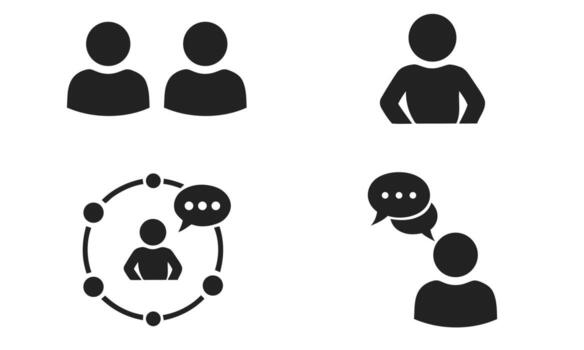 Communication and connection icons people chat bubbles and network vector