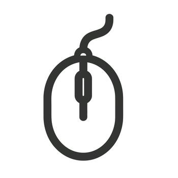 minimalista computadora ratón icono con cable vector