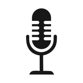 Retro microphone icon for audio and broadcast vector
