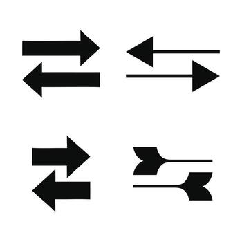 Double arrow icons set directional navigation exchange symbols vector