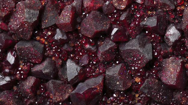 close up of garnet crystal texture. photo