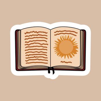 Clip art of a book in boho style vector
