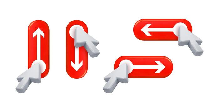 Mouse cursor dragging scrollbar slider 3D UI UX element vector