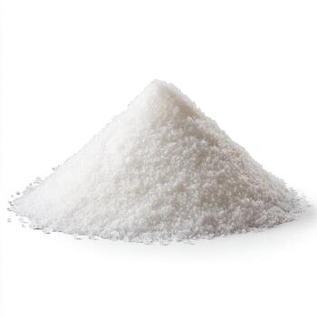 pila de multa blanco sal grano se sienta en limpiar blanco fondo, exhibiendo sus textura y pureza en simple, minimalista, y cerca arriba macro estilo foto