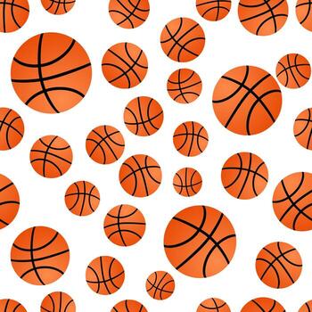 Basketball pattern on white background vector