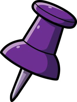 púrpura chincheta ilustración con lustroso efecto y sencillo diseño para oficina y colegio utilizar vector