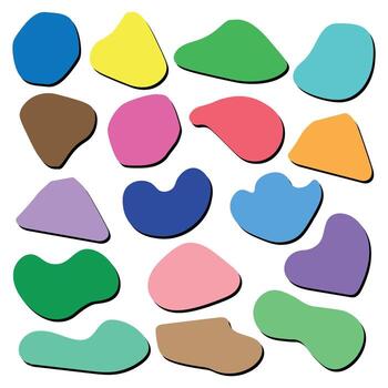 Set of colorful abstract shapes with shadow vector