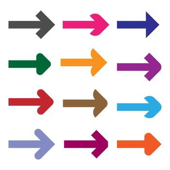 conjunto de vistoso flechas para íconos y sitios web vector