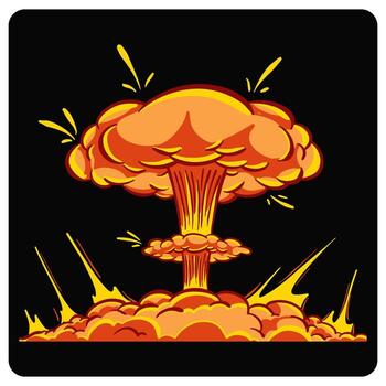 Mushroom cloud explosion illustration vector