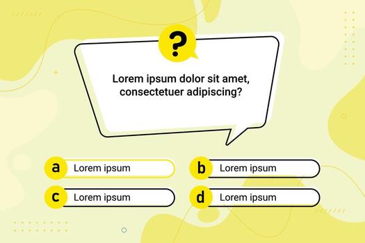 Quiz menu test questions menu choice trivia game vector