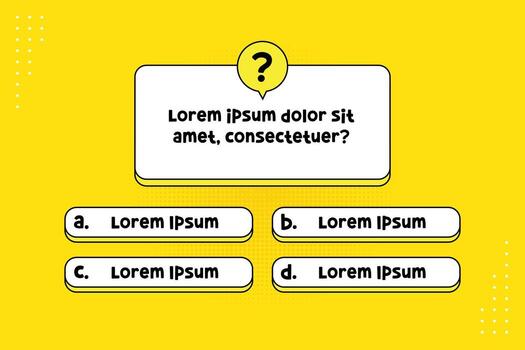 Quiz menu trivia game template vector