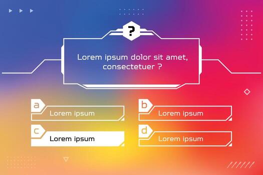 Mmultiple choice quiz game template for competition event show vector