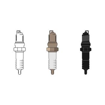 Spark plug icon collection on white background vector