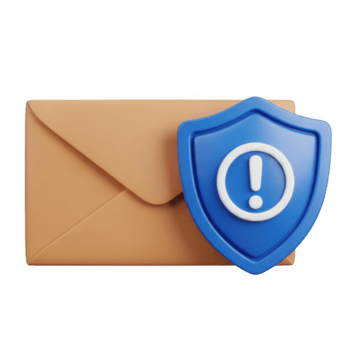 sicuro e-mail icona con scudo e esclamazione simbolo simboleggiante in linea sicurezza e dati protezione avvisi png