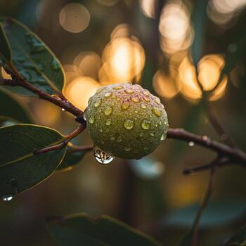 un árbol rama con un Fruta en eso foto