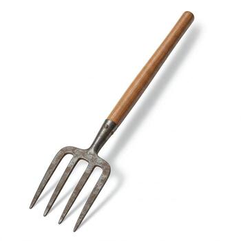 A garden fork isolated on white photo