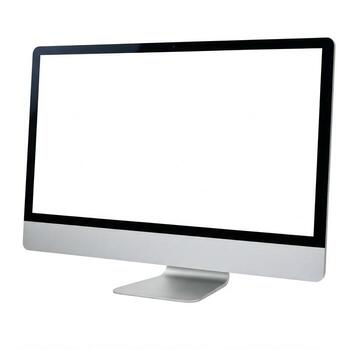 A mock blank computer monitor screen isolated on white photo