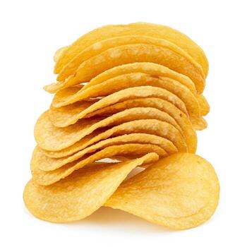 A stack of chips isolated on white photo