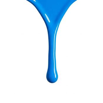 Blue paint dripping on a white background photo