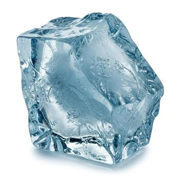 A large block of ice isolated on white photo