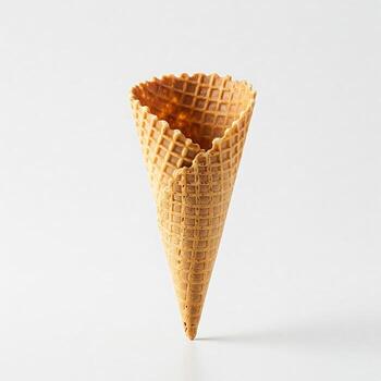 A waffle cone isolated on white photo