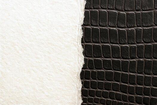 Soft White Fleece Beside Black Mesh Grid Fabric With Visible Fibers And Gentle Grain Clean Split Composition Material Contrast Calm Neutral Tones Close Up Macro Texture Study For Design Reference photo