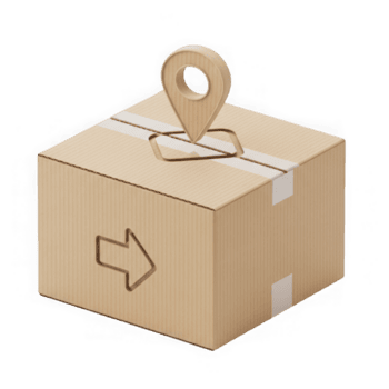 cartone scatola con freccia e di legno carta geografica pointer isolato su trasparente sfondo png