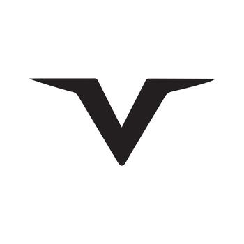 Black Abstract V Symbol Representing Structure, Depth, and Stability vector