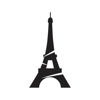 Futuristic Eiffel Tower Logo Representing Modern Engineering and Innovation vector