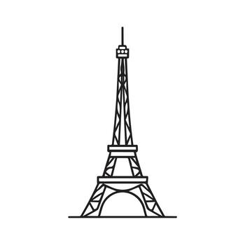 Abstract Geometric Eiffel Tower Logo Expressing Strength and Precision vector