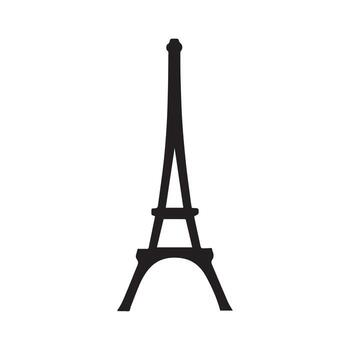 Abstract Shadow Eiffel Tower Logo Reflecting Artistic Minimal Design vector