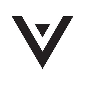 Modern Sharp Edge V Symbol with Futuristic Minimal Design Style vector