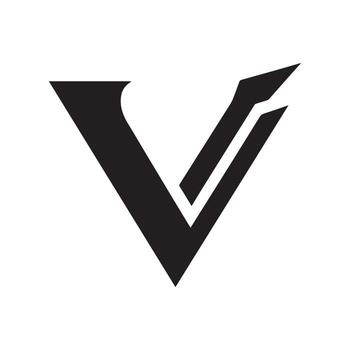 Minimal Linear Letter V Logo with Dynamic Flow and Precision vector