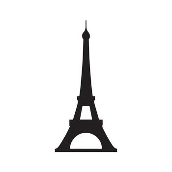 Minimal Paris Skyline Logo with Eiffel Tower Architectural Focus vector