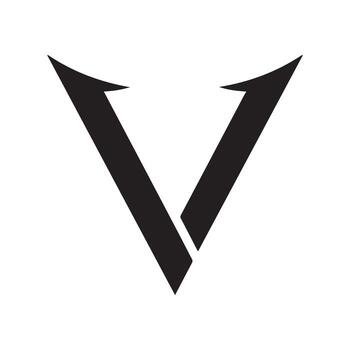 Elegant Black V Symbol with Subtle Layered Abstract Composition vector